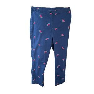 VTG Lilly Pulitzer blue pink watermelon pants women size 6 waist 28 preppy